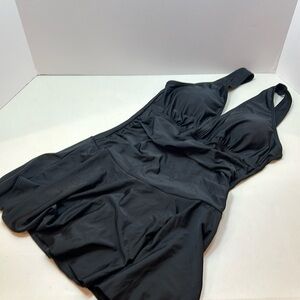 Black One Piece Swim Dress